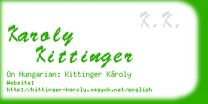 karoly kittinger business card